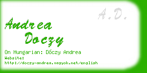 andrea doczy business card