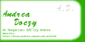 andrea doczy business card